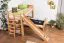 Letto a castello in faggio massiccio | Divisibile in 2 letti singoli | Scivolo e scaffale inclusi | 90x200 cm naturale