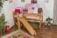 Letto a soppalco Samuel 90 x 200 cm | Faggio massiccio naturale | Scivolo incluso | Rete a doghe avvolgibile