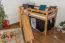 Letto a soppalco Samuel 90 x 200 cm | Faggio massiccio naturale | Scivolo incluso | Rete a doghe avvolgibile