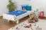 Letto singolo 116, faggio massello, laccato bianco, incl. rete a doghe - 90 x 200 cm
