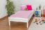 Letto singolo 99, pino massello, laccato bianco, incl. rete a doghe - 90 x 200 cm