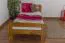Letto singolo "A6", pino massiccio, color rovere, incl. rete a doghe - 90 x 200 cm
