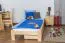 Letto singolo "A10", pino massello, naturale, incl. rete a doghe - 90 x 200 cm