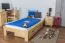 Letto singolo "A10", pino massello, naturale, incl. rete a doghe - 90 x 200 cm