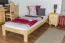 Letto singolo "A10", pino massello, naturale, incl. rete a doghe - 90 x 200 cm