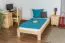 Letto singolo "A10", pino massello, naturale, incl. rete a doghe - 90 x 200 cm