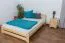 Letto alla francese "A7", pino massiccio, naturale, incl. rete a doghe - 140 x 200 cm