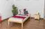Letto singolo in pino massello naturale | Rete a doghe inclusa | 90 x 200 cm | Design moderno