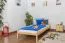 Letto singolo in pino massello naturale | Rete a doghe inclusa | 90 x 200 cm | Design moderno
