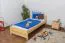 Letto singolo 78, pino massello, naturale, incl. rete a doghe - 90 x 200 cm
