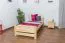 Letto singolo pino massello naturale 84 | Rete a doghe inclusa | 90 x 200 cm | Design moderno