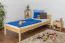 Letto singolo 86, pino massello, naturale, incl. rete a doghe - 90 x 200 cm