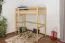 Letto a castello per bambini in legno massello di pino naturale “120” – dimensioni 90 x 200 cm
