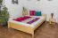Letto matrimoniale in pino massello naturale 77 | Rete a doghe inclusa | 160 x 200 cm | Design moderno e robusto