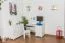 Scrivania in pino massello laccato bianco Junco 188 | 106 x 120 x 57 cm | Design moderno | Ampio spazio