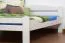 Letto king size "Easy Premium Line" K4 in faggio massello laccato bianco, 180 x 200 cm