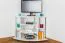 Mobile porta TV in pino massello laccato bianco | 7 ripiani | 4 ruote | 67 x 67 x 65 cm | Junco 208