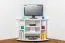 Mobile porta TV in pino massello laccato bianco | 7 ripiani | 4 ruote | 67 x 67 x 65 cm | Junco 208