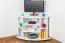 Mobile porta TV in pino massello laccato bianco | 7 ripiani | 4 ruote | 67 x 67 x 65 cm | Junco 208