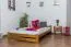 Letto alla francese "A9", pino massello, color rovere, incl. rete a doghe - 140 x 200 cm