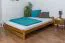 Letto alla francese "A9", pino massello, color rovere, incl. rete a doghe - 140 x 200 cm