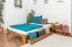 Letto alla francese "A8", pino massiccio, color rovere, incl. rete a doghe - 140 x 200 cm