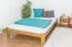 Letto alla francese "A10", pino massiccio, color rovere, incl. rete a doghe - 140 x 200 cm