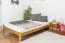 Letto alla francese "A10", pino massiccio, color rovere, incl. rete a doghe - 140 x 200 cm