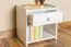 Comodino in pino massello laccato bianco Junco 127 | Design moderno | 40 x 40 x 27 cm