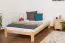 Letto una piazza e mezza "A10", pino massiccio, naturale, incl. rete a doghe - 120 x 200 cm