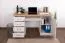 Scrivania Badile 17 | Bianco pino e marrone | 80x147x55 cm | 4 cassetti e anta | Stile country