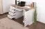 Scrivania Badile 17 | Bianco pino e marrone | 80x147x55 cm | 4 cassetti e anta | Stile country