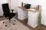 Scrivania Badile 17 | Bianco pino e marrone | 80x147x55 cm | 4 cassetti e anta | Stile country