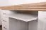 Scrivania Badile 17 | Bianco pino e marrone | 80x147x55 cm | 4 cassetti e anta | Stile country