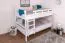 Letto a castello "Easy Premium Line" K24/n in faggio massello laccato bianco - 120 x 200 cm, divisibile