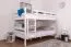 Letto a castello "Easy Premium Line" K24/n in faggio massello laccato bianco - 120 x 200 cm, divisibile