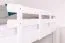 Letto a castello "Easy Premium Line" K24/n in faggio massello laccato bianco - 120 x 200 cm, divisibile