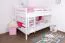 Letto a castello divisibile Easy Premium Line K24/n | Faggio massello bianco | 120 x 200 cm | Design moderno e sicuro