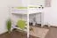 Letto a soppalco "Easy Premium Line" K23/n, faggio massiccio, laccato bianco, divisibile - 120 x 200 cm