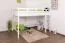 Letto a soppalco "Easy Premium Line" K23/n, faggio massiccio, laccato bianco, divisibile - 120 x 200 cm