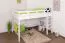 Letto a soppalco "Easy Premium Line" K23/n, faggio massiccio, laccato bianco, divisibile - 120 x 200 cm