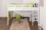 Letto a soppalco "Easy Premium Line" K23/n, faggio massiccio, laccato bianco, divisibile - 120 x 200 cm