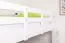 Letto a soppalco "Easy Premium Line" K23/n, faggio massiccio, laccato bianco, divisibile - 120 x 200 cm