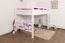 Letto a soppalco "Easy Premium Line" K23/n, faggio massiccio, laccato bianco, divisibile - 120 x 200 cm