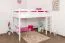 Letto a soppalco "Easy Premium Line" K23/n, faggio massiccio, laccato bianco, divisibile - 120 x 200 cm