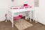 Letto a soppalco "Easy Premium Line" K23/n, faggio massiccio, laccato bianco, divisibile - 120 x 200 cm