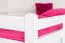 Letto a soppalco "Easy Premium Line" K23/n, faggio massiccio, laccato bianco, divisibile - 120 x 200 cm