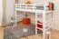Letto a soppalco "Easy Premium Line" K22/n in faggio massello bianco - 90 x 200 cm