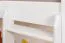 Letto a soppalco "Easy Premium Line" K22/n in faggio massello bianco - 90 x 200 cm