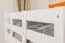 Letto a soppalco "Easy Premium Line" K22/n in faggio massello bianco - 90 x 200 cm